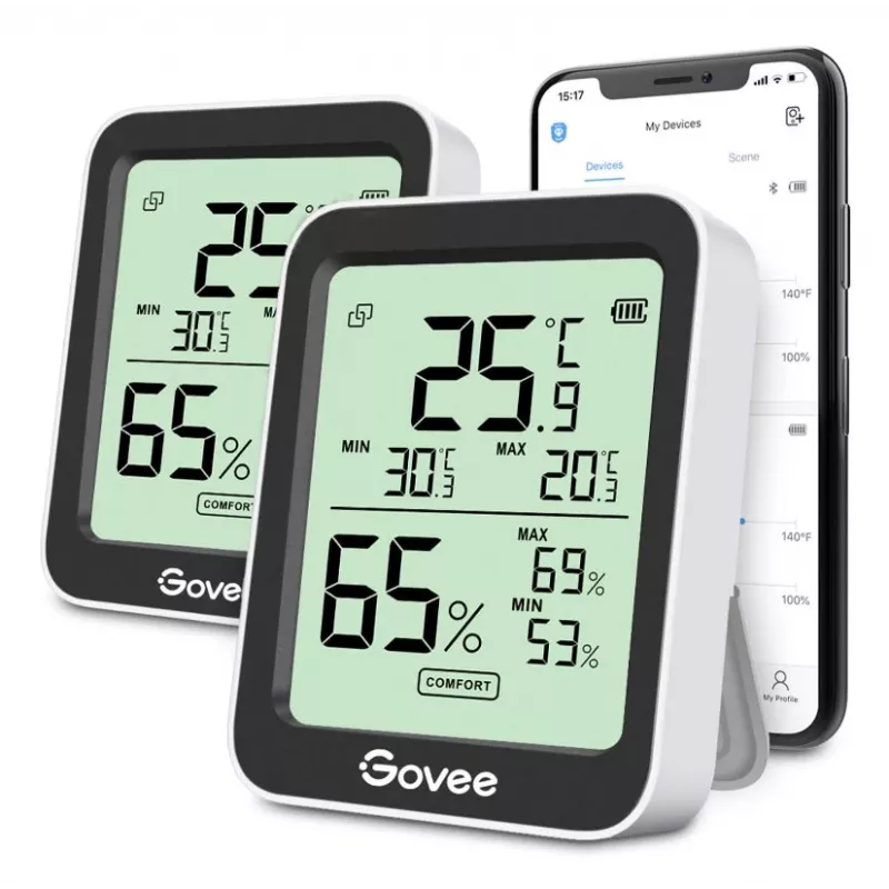 Govee H5075 sensor de temperatura y humedad para interior autónomo inalámbrico