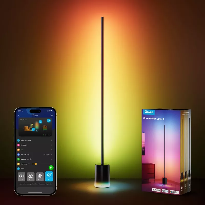Govee Floor Lamp 2 lámpara de pie, compatible con Matter, negro