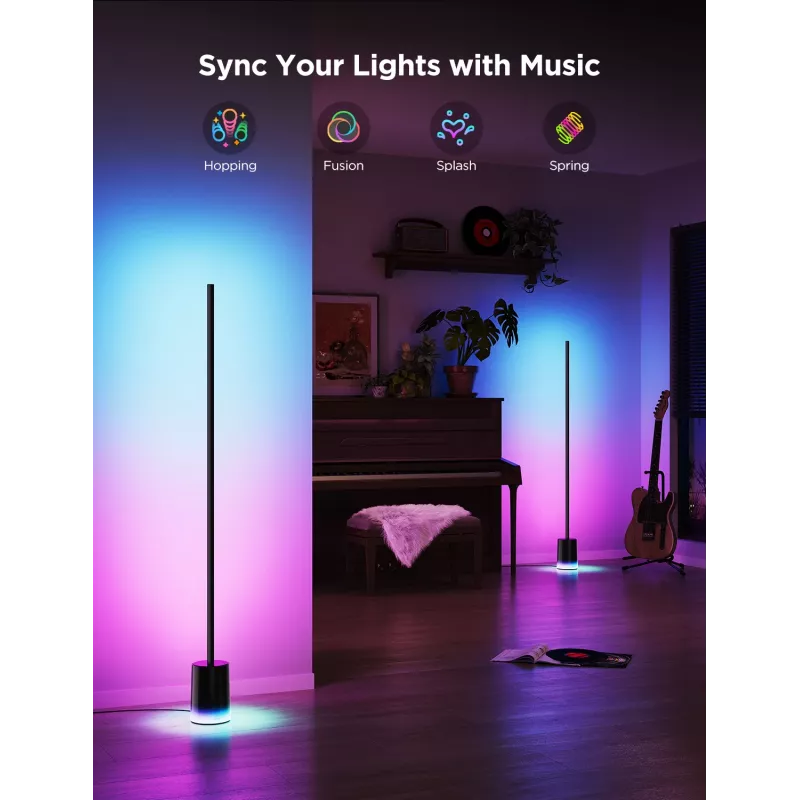 Govee Floor Lamp 2 lámpara de pie, compatible con Matter, negro