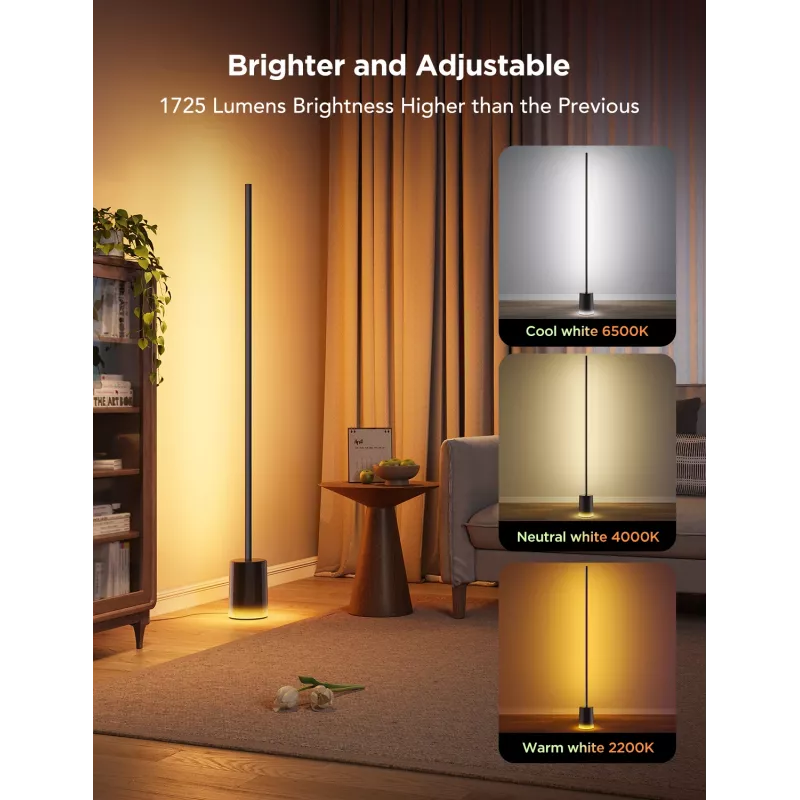 Govee Floor Lamp 2 lámpara de pie, compatible con Matter, negro