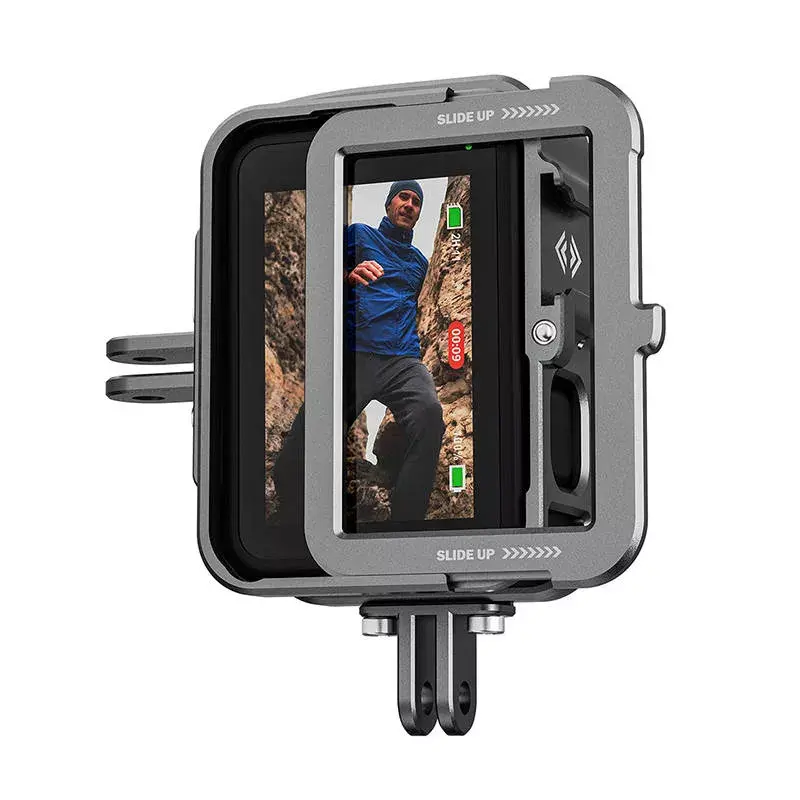 Carcasa de aluminio para cámara Telesin GP-FMS-G11-TZ para GoPro Hero 12/11/10/9 con adaptador vertical