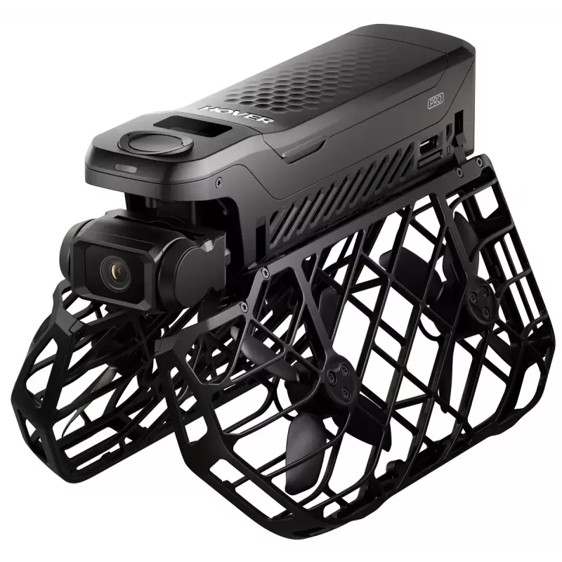Mini dron HOVERAir X1 Pro — 4 rotores, cámara de 12 MP, vídeo 4K, alcance 1000 m, batería 1920 mAh, 32 GB internos, negro