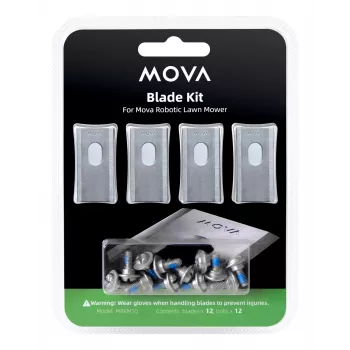 Cuchillas de repuesto para cortacésped MOVA MBKM10 para Mova 1000/600, 160×120×15 mm, 12 unidades