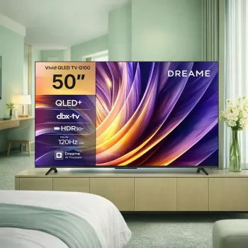 Smart TV Dreame Vivid Q100 50 pulgadas, QLED+, 4K UHD, Google TV, 120Hz, procesador con IA, negro