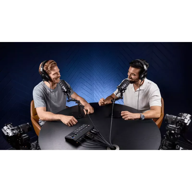Consola de producción mult canal para podcast y livestream Rode RodeCaster Video S RCVS-E – pantalla táctil Wi‑Fi Bluetooth 5.3 5x USB-C 3x entrada HDMI 1x salida HDMI microSD