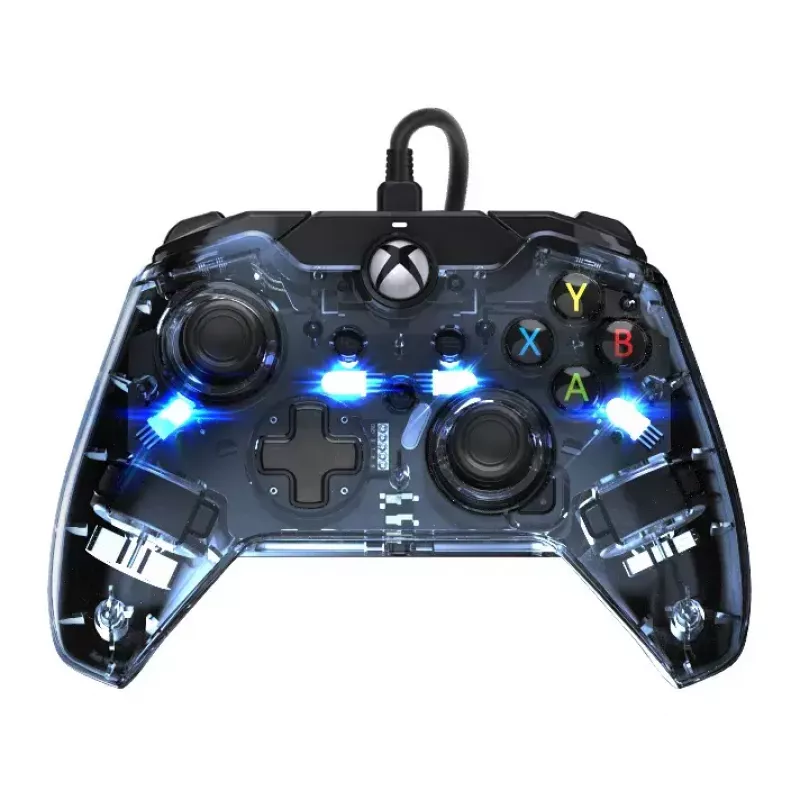 PDP Afterglow mando con cable, azul/transparente, USB, Xbox One, Series X/S