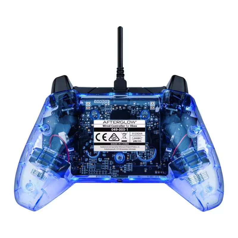 PDP Afterglow mando con cable, azul/transparente, USB, Xbox One, Series X/S