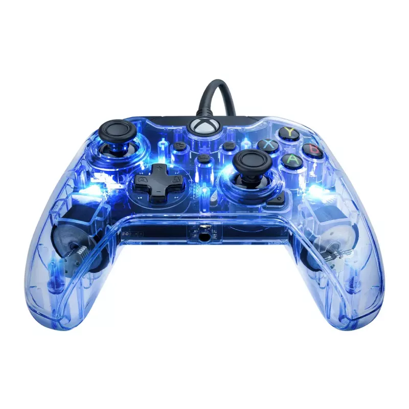 PDP Afterglow mando con cable, azul/transparente, USB, Xbox One, Series X/S