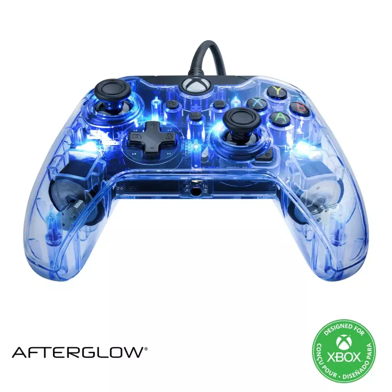 PDP Afterglow mando con cable, azul/transparente, USB, Xbox One, Series X/S