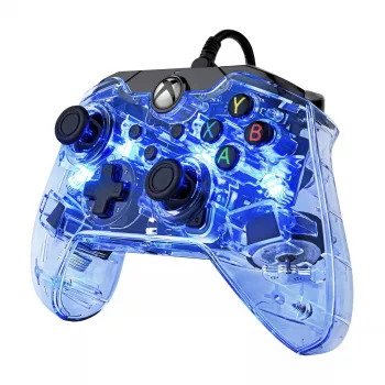 PDP Afterglow mando con cable, azul/transparente, USB, Xbox One, Series X/S