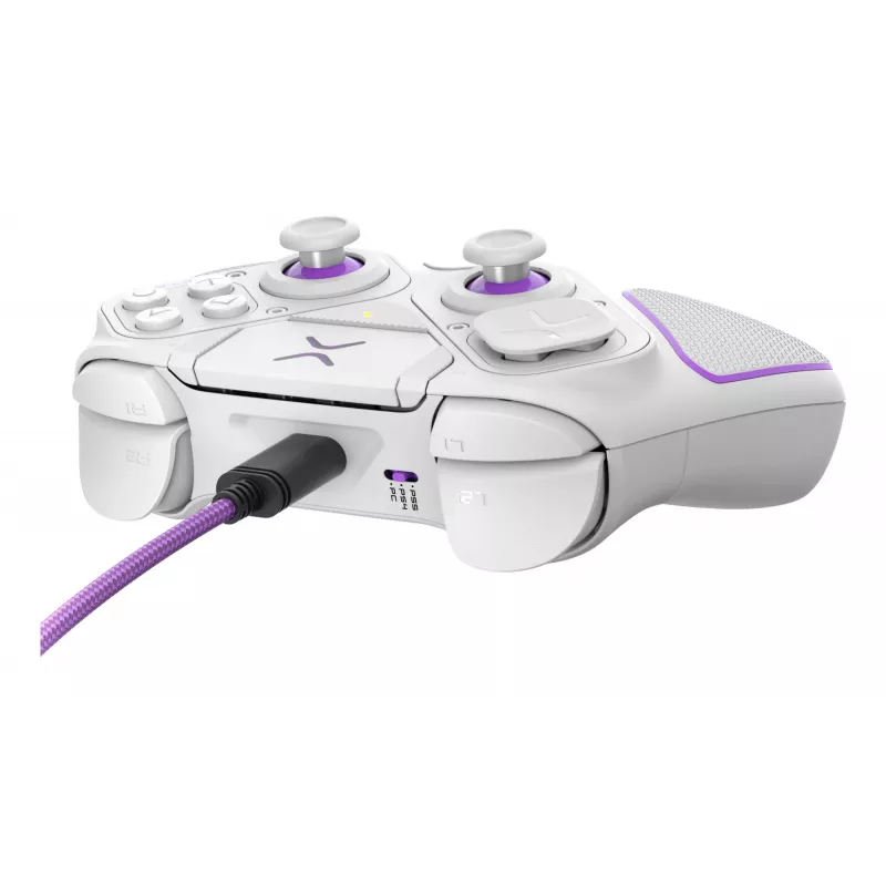 Mando VICTRIX 052-002-WH con cable e inalámbrico RF/USB, USB-C, 2000mAh, PC/PS4/PS5, violeta/blanco
