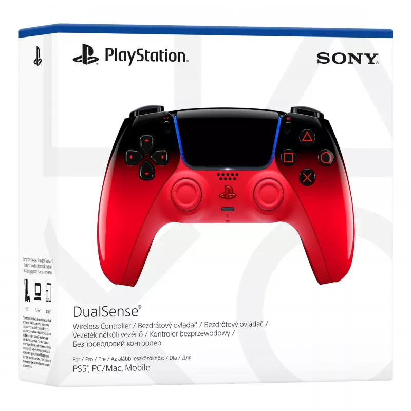 Mando Sony DualSense para PlayStation 5 – Bluetooth/USB, batería, negro/rojo, USB-C, 188×69×189 mm