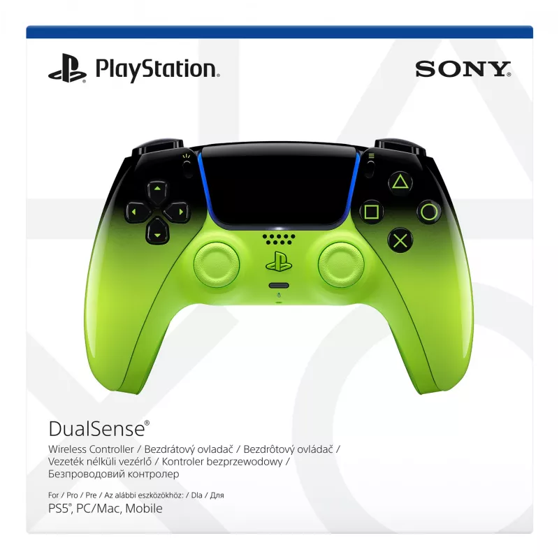 Mando Sony DualSense para PlayStation 5 — Bluetooth/USB, negro/verde, analógico/digital, USB-C
