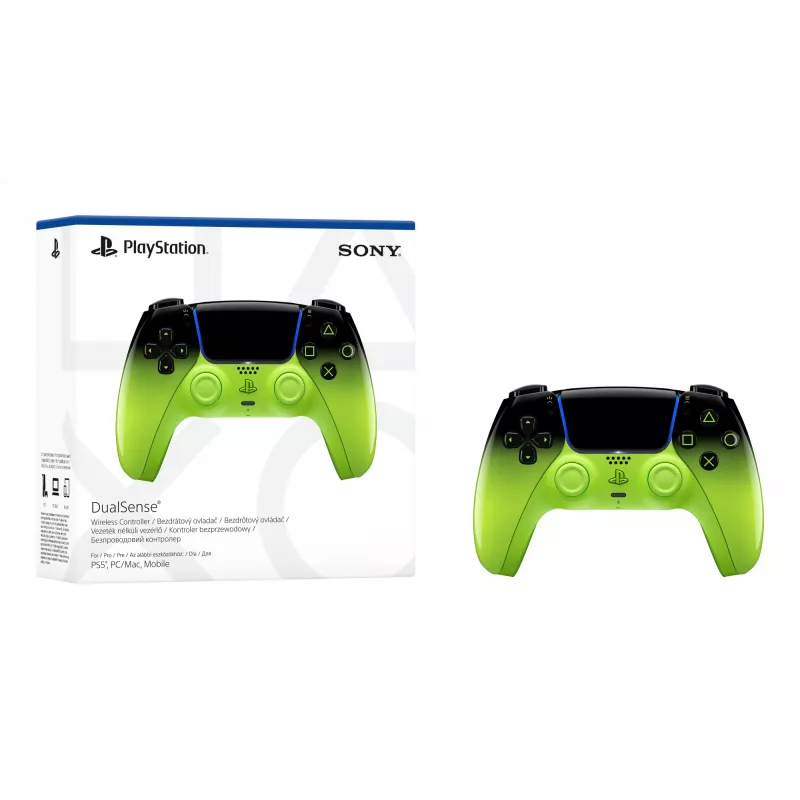 Mando Sony DualSense para PlayStation 5 — Bluetooth/USB, negro/verde, analógico/digital, USB-C