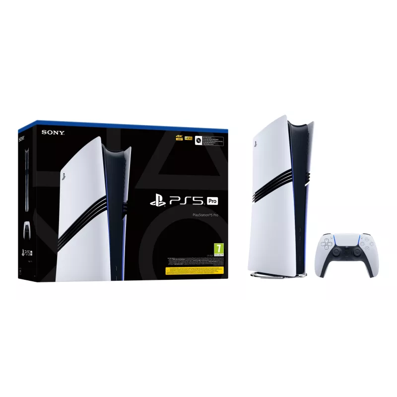 Consola Sony PlayStation 5 Pro – 2 TB SSD, GDDR6, Wi‑Fi 6/7, Ethernet, compatible con 8K, negro/blanco