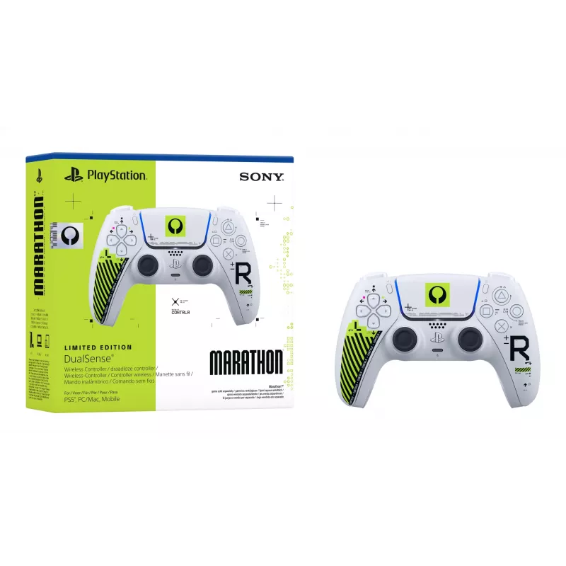 Mando Sony DualSense para PlayStation 5 — Bluetooth/USB, blanco y verde, analógico/digital, USB‑C