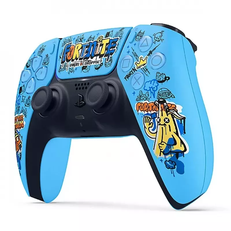 Mando Sony DualSense Wireless para PlayStation 5 — modelo 9593973, azul, diseño Fortnite, Bluetooth/USB, a batería