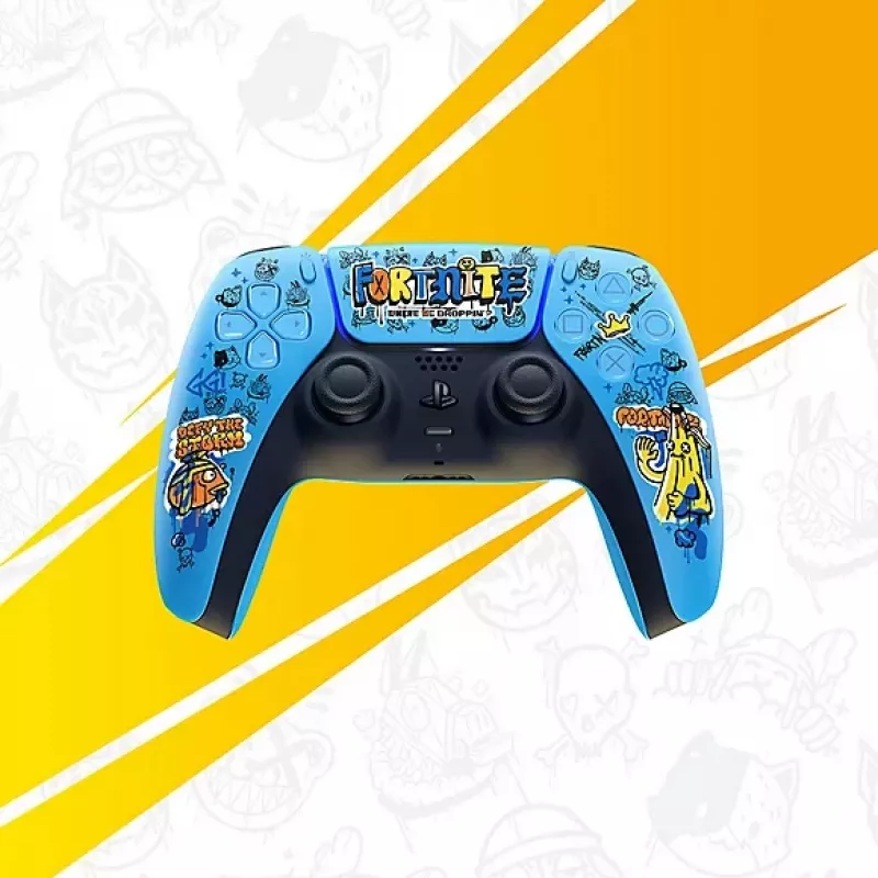 Mando Sony DualSense Wireless para PlayStation 5 — modelo 9593973, azul, diseño Fortnite, Bluetooth/USB, a batería