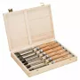 Bahco 425-083 set de formones, 6 uds. (6/10/12/18/25/32 mm), caja de madera