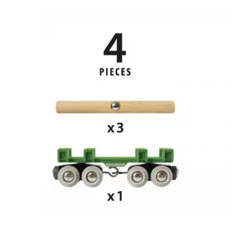 Ravensburger BRIO vagón de tolva de madera accesorio de tren eléctrico, 4 piezas, multicolor