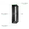 APC NetShelter SX Server Rack Gen 2, 48HE, 2258H x 600B x 1200T mm, con paneles laterales, negro