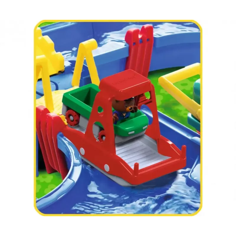 Juego de canales de agua BIG Aquaplay MegaLockBox para niños de 3 a 7 años, multicolor con componentes azules