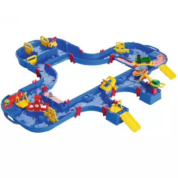 Juego de canales de agua BIG Aquaplay MegaLockBox para niños de 3 a 7 años, multicolor con componentes azules