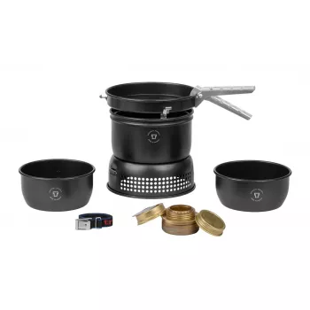 Set de hornillo de camping Trangia 37-5 UL/BL con quemador de alcohol, negro