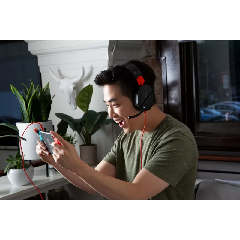 Auriculares gaming estéreo over-ear Turtle Recon 70 — negro, estéreo con cable, controles en un auricular