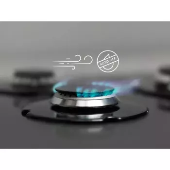 Placa de gas CGS6436BX WOK, 4 zonas de cocción, control mecánico