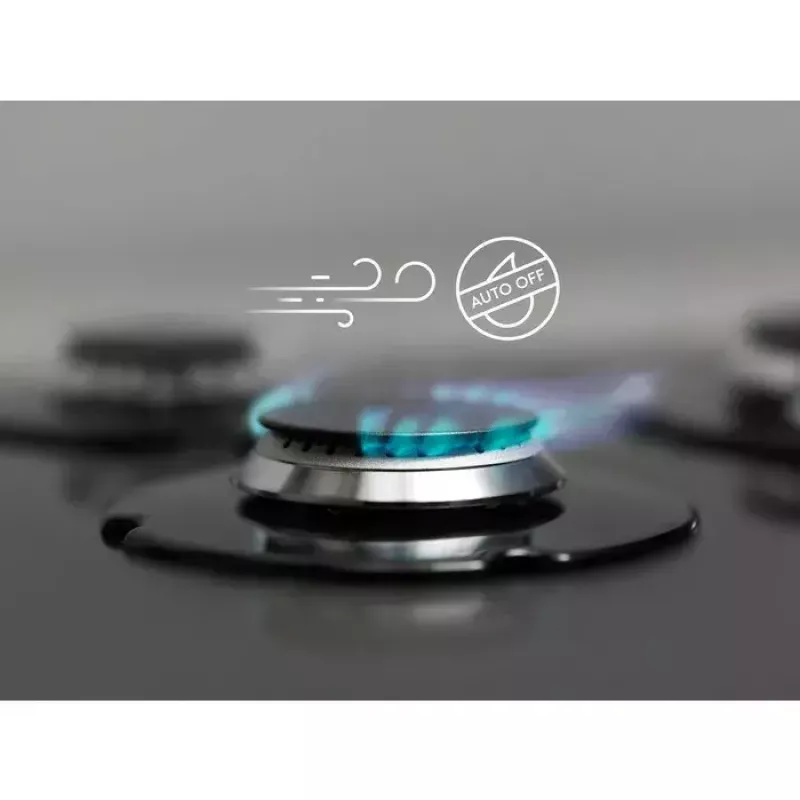 Placa de gas CGS6436BX WOK, 4 zonas de cocción, control mecánico