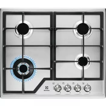 Placa de gas CGS6436BX WOK, 4 zonas de cocción, control mecánico
