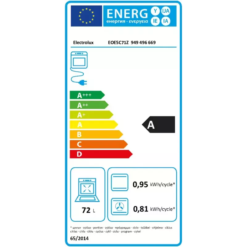 Horno integrable Electrolux EOE5C71Z Eléctrico