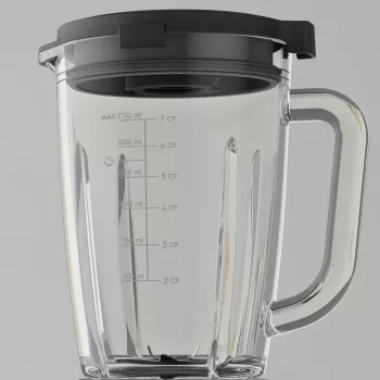 Batidora de mesa Electrolux E6TB1-6ST — bol 1,75 L, 1400 W, mando giratorio, negro/acero inoxidable/transparente
