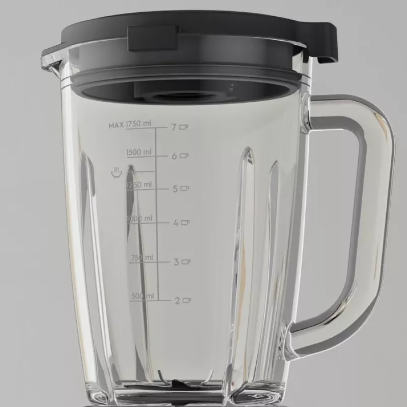 Batidora de mesa Electrolux E6TB1-6ST — bol 1,75 L, 1400 W, mando giratorio, negro/acero inoxidable/transparente