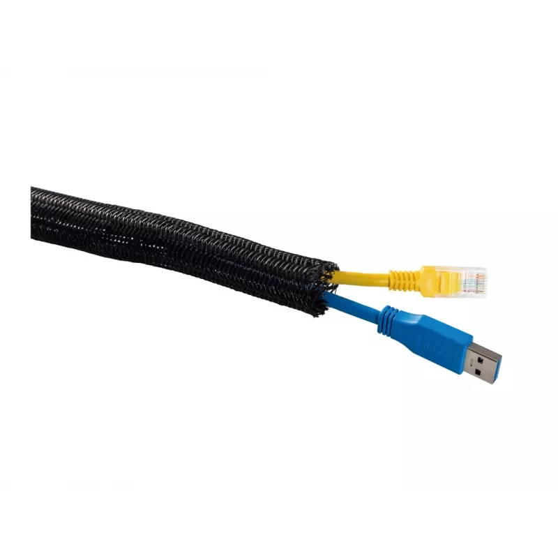 Funda de cables Multibrackets M Universal Cable Sock Self Wrap Basic 19 mm negro 50 m, poliéster, -50–150 °C
