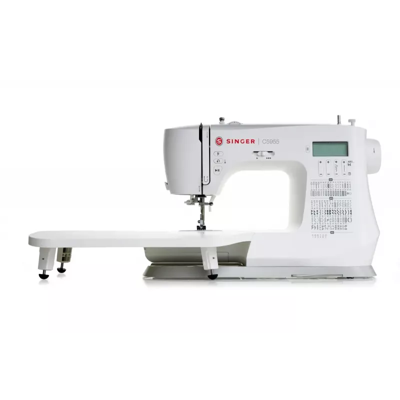 Máquina de coser automática SINGER C5955 — 417 puntadas, ojal en 1 paso, 110 W, eléctrica, blanca