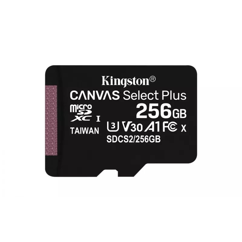 Kingston Technology Canvas Select 256GB micSDXC Plus 100R A1 C10 tarjeta + adaptador