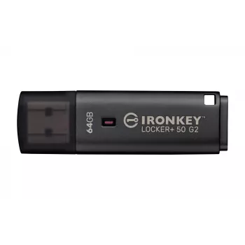 Memoria USB KINGSTON IronKey Locker Plus 50 G2 64 GB, USB Type-A, USB 3.2 Gen 1, AES-256, FIPS 197