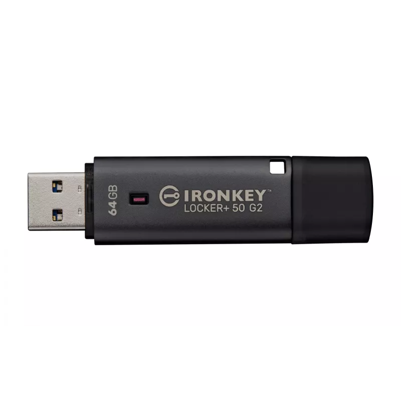 Memoria USB KINGSTON IronKey Locker Plus 50 G2 64 GB, USB Type-A, USB 3.2 Gen 1, AES-256, FIPS 197
