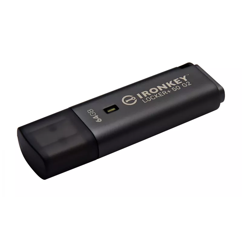 Memoria USB KINGSTON IronKey Locker Plus 50 G2 64 GB, USB Type-A, USB 3.2 Gen 1, AES-256, FIPS 197