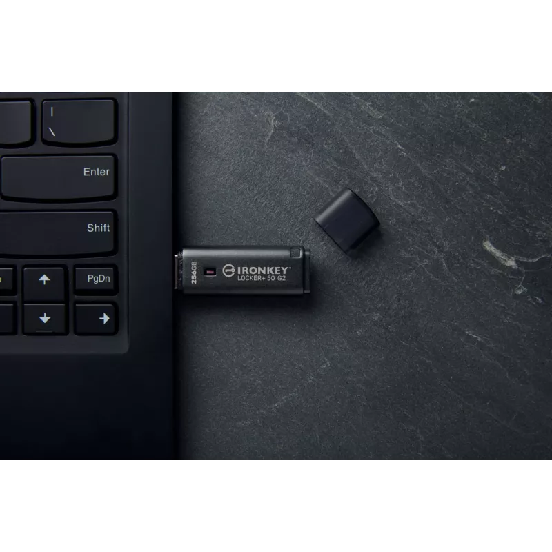 Memoria USB KINGSTON IronKey Locker Plus 50 G2 256 GB, USB Type-A, USB 3.2 Gen 1, AES-256, FIPS 197