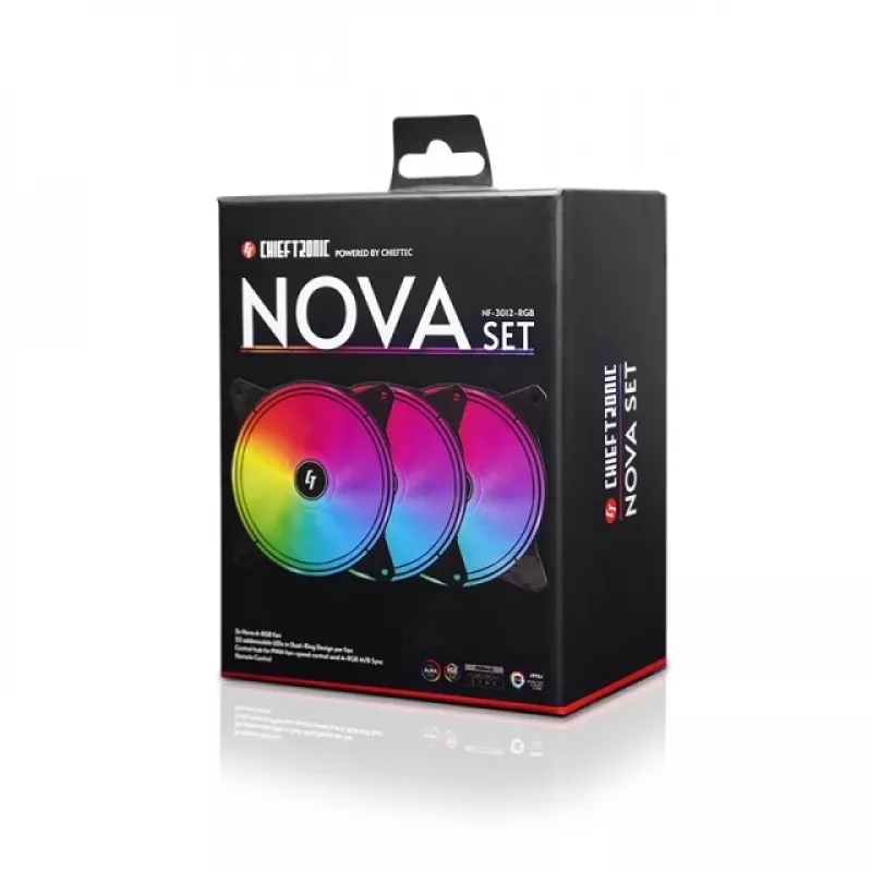 Chieftec Chieftronic Nova Set Ventilador 12 cm Negro 3 uds.