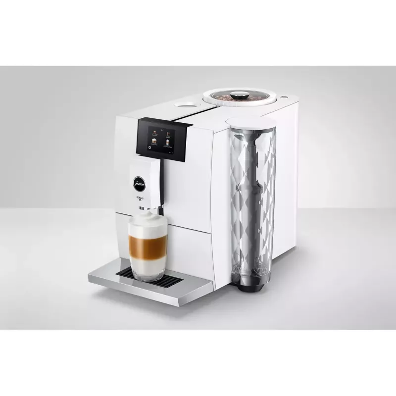 Cafetera espresso JURA ENA 8 (EC) — superautomática, depósito de agua de 1,1 l, depósito de café de 125 g, 15 programas, 15 bar, Thermoblock, Wi‑Fi, blanca