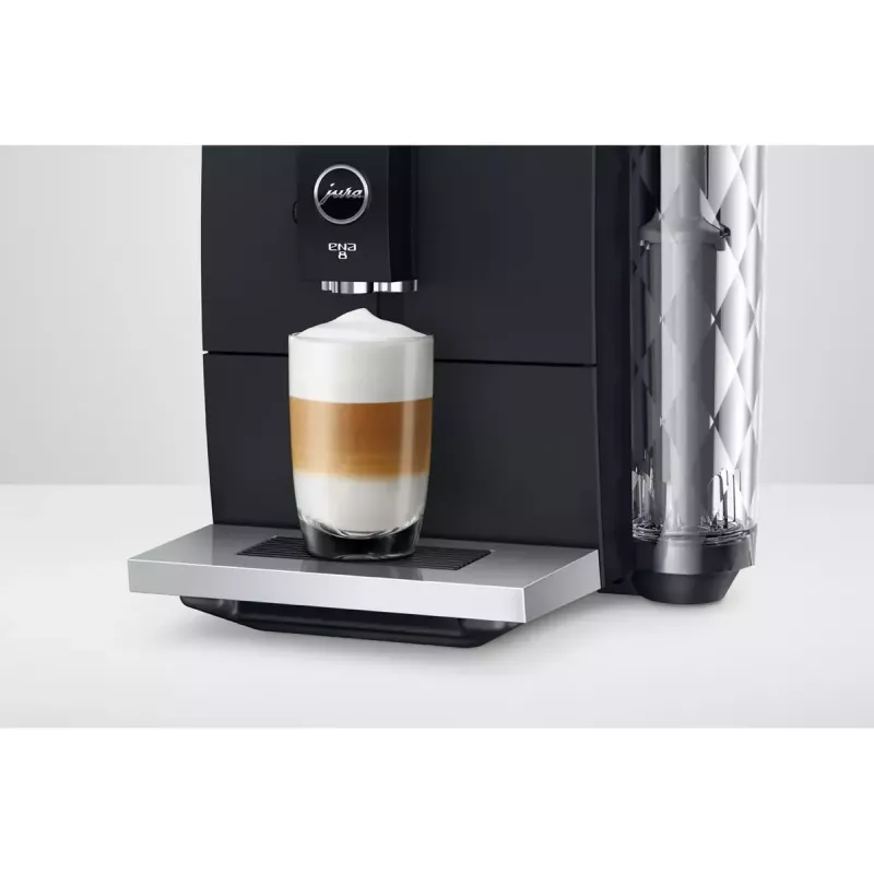 Cafetera espresso JURA ENA 8 (EC) — depósito de agua de 1,1 litros, 125 g de café, 15 bar, molinillo integrado, 10 tazas