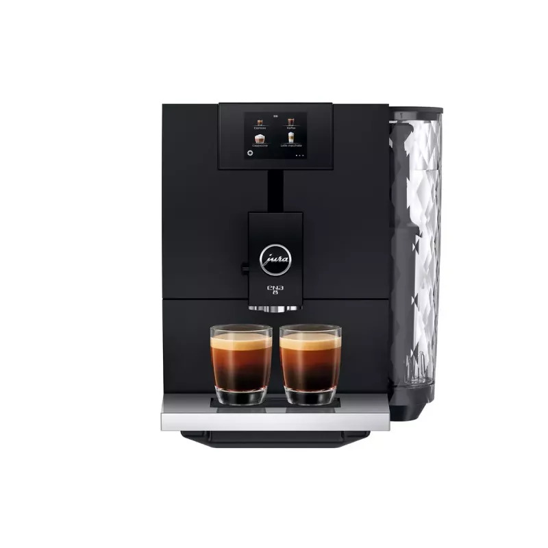 Cafetera espresso JURA ENA 8 (EC) — depósito de agua de 1,1 litros, 125 g de café, 15 bar, molinillo integrado, 10 tazas