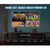 Manhattan Conmutador multivisor HDMI de 4 puertos 4K, switch con cuatro entradas en una pantalla, 4K@30Hz, múltiples opciones de visualización incluyendo imagen en imagen y pantalla dual/cuádruple, botones o mando a distancia, audio de 3,5 mm y Toslink, Negro, 3 años de garantía
