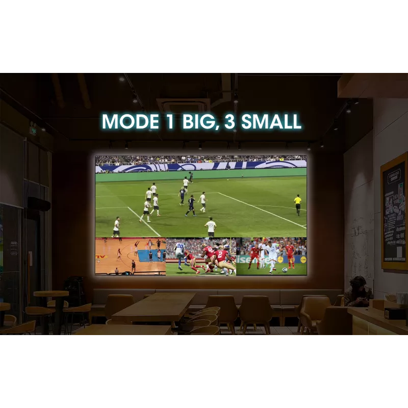 Manhattan Conmutador multivisor HDMI de 4 puertos 4K, switch con cuatro entradas en una pantalla, 4K@30Hz, múltiples opciones de visualización incluyendo imagen en imagen y pantalla dual/cuádruple, botones o mando a distancia, audio de 3,5 mm y Toslink, Negro, 3 años de garantía