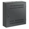Intellinet Armario de montaje en pared de 19 pulgadas Low-Profile con 4U de raíles horizontales y 2U verticales, carcasa delgada y que ahorra espacio con solo 170 mm de profundidad, ideal para aplicaciones AV, multimedia y de vigilancia, montado, Negro RAL 7021