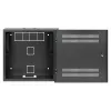 Intellinet Armario de montaje en pared de 19 pulgadas Low-Profile con 4U de raíles horizontales y 2U verticales, carcasa delgada y que ahorra espacio con solo 170 mm de profundidad, ideal para aplicaciones AV, multimedia y de vigilancia, montado, Negro RAL 7021